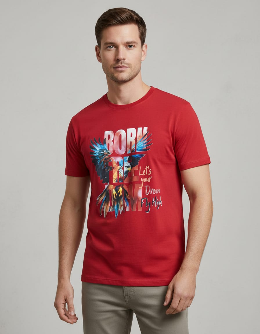 Born Free – DOM, Red T-shirt for Men