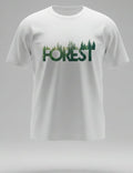 Forest Green Logo, White T-Shirt for Men