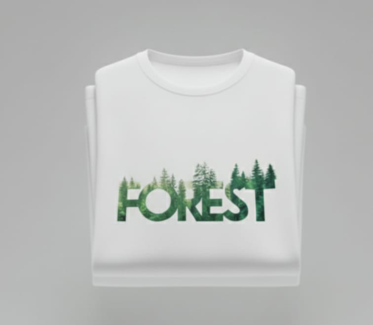Forest Green Logo, White T-Shirt for Men