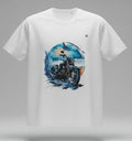 Horror Bike Graphic T-Shirt – White for Men